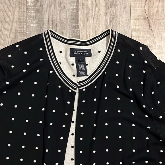Jones of New York Signature Polka Dot Cardigan - Picture 4 of 9